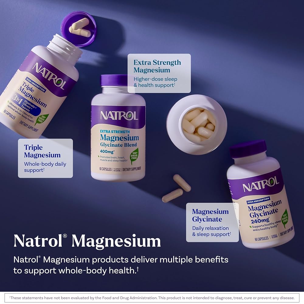 Natrol Magnesium Glycinate Supplements 240 mg - High Absorption