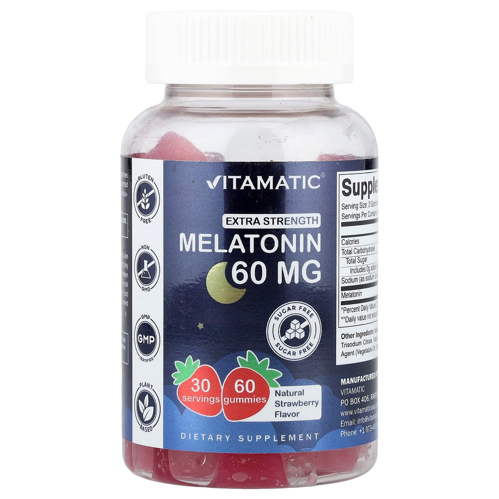 Vitamatic Sugar Free Melatonin 60 mg Sleep Support - 60 Gummies