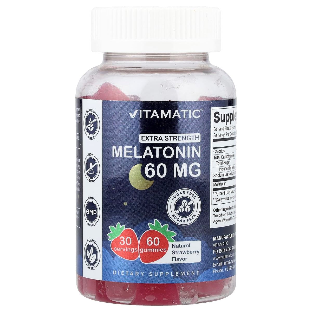 Vitamatic Sugar Free Melatonin 60 mg Sleep Support - 60 Gummies
