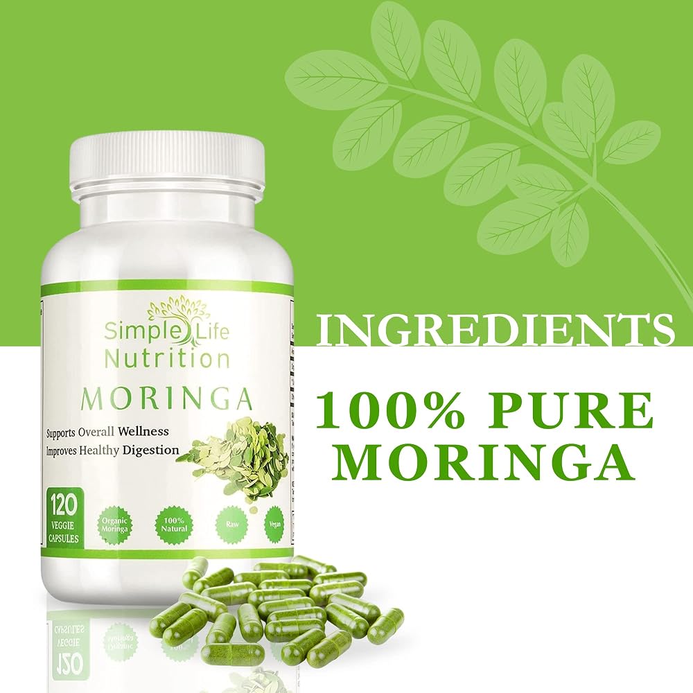 Simple Life Nutrition Organic Moringa Powder Capsules - 120 Count - image 4