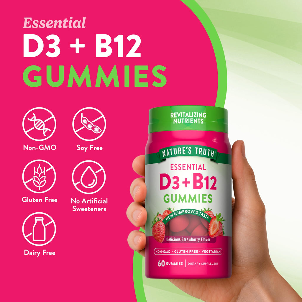 Nature's Truth Vitamin D3 and B12 Gummies for Adults - 60 Count - image 3