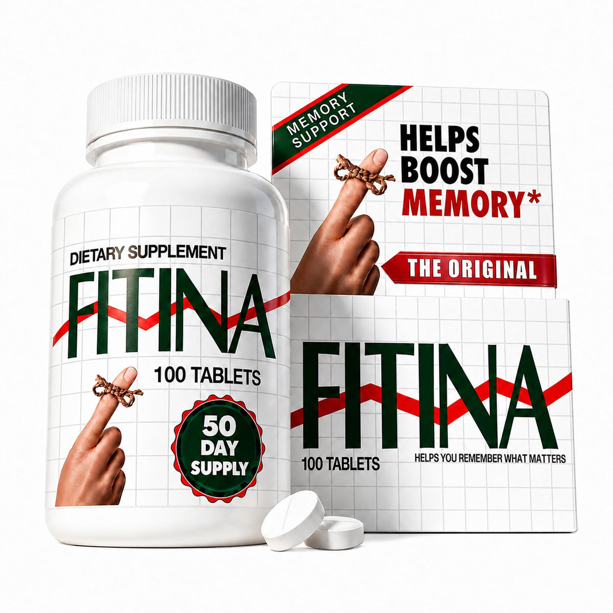 Fitina Thiamine B1 Supplement with B6 for Memory Focus - 100 Tablets