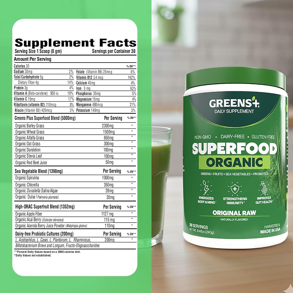 Greens+ Organic RAW Superfood Powder - 8.46 oz - image 7