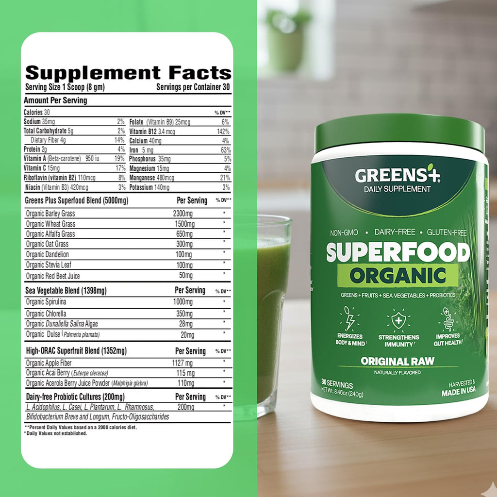 Greens+ Organic RAW Superfood Powder - 8.46 oz - image 7