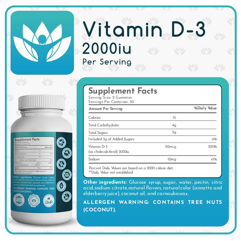Funamins Vitamin D3 Gummies Immune & Bone Support - 120 Count - image 2