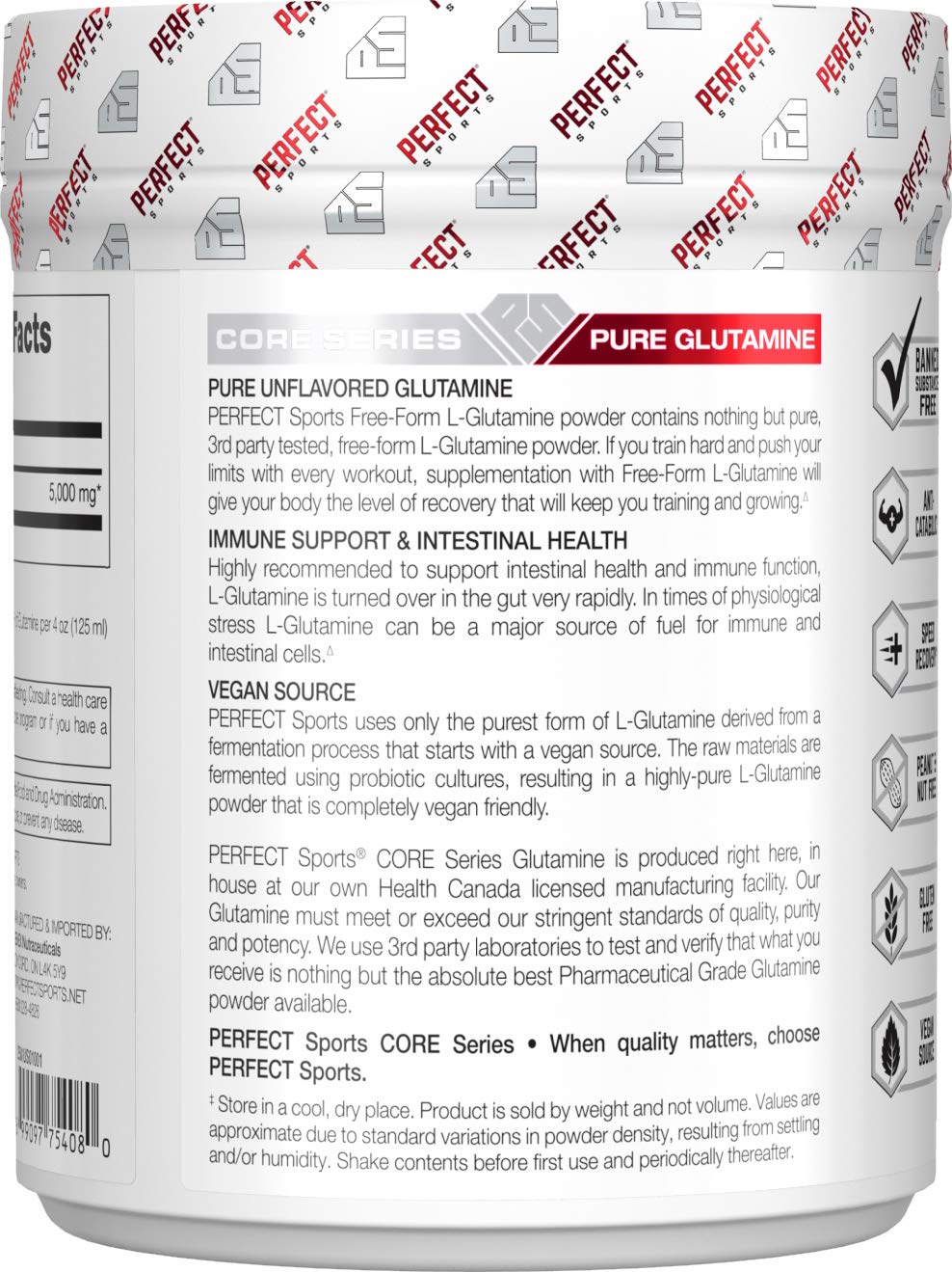 Perfect Sports Free Form Glutamine Powder Unflavored - 80 Servings - image 3