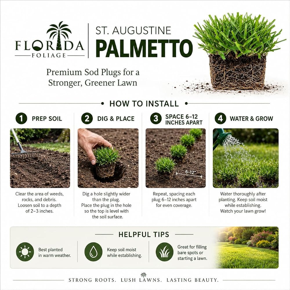 Circle C Farms Palmetto St. Augustine Grass Plugs - 72 Count - image 4
