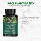 PlantFusion Vegan Vitamin D3 2000 IU Bone Health - 60 Tablets - image 2