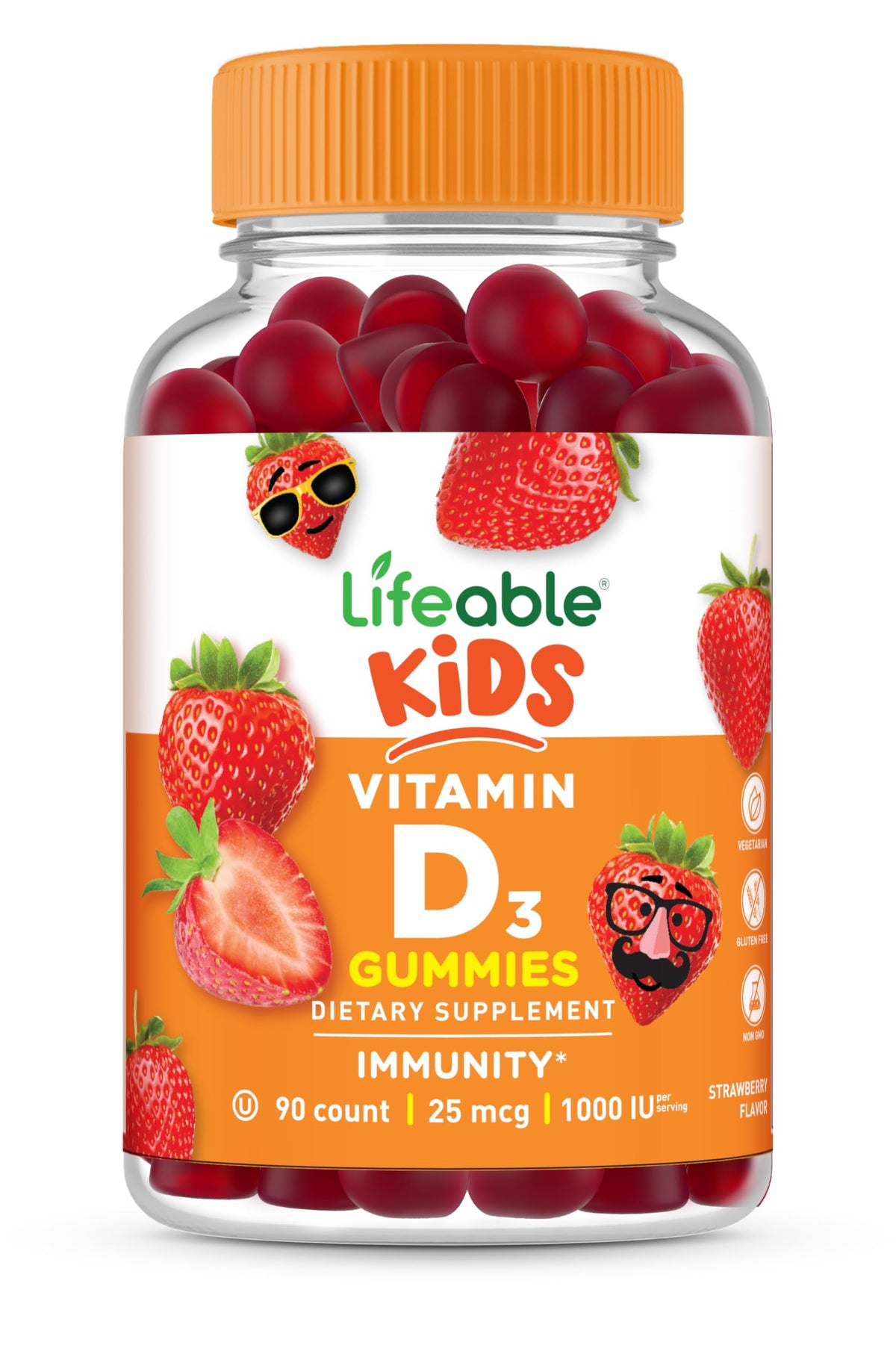 Lifeable Kids Vitamin D3 1000 IU Gummies - 90 Count