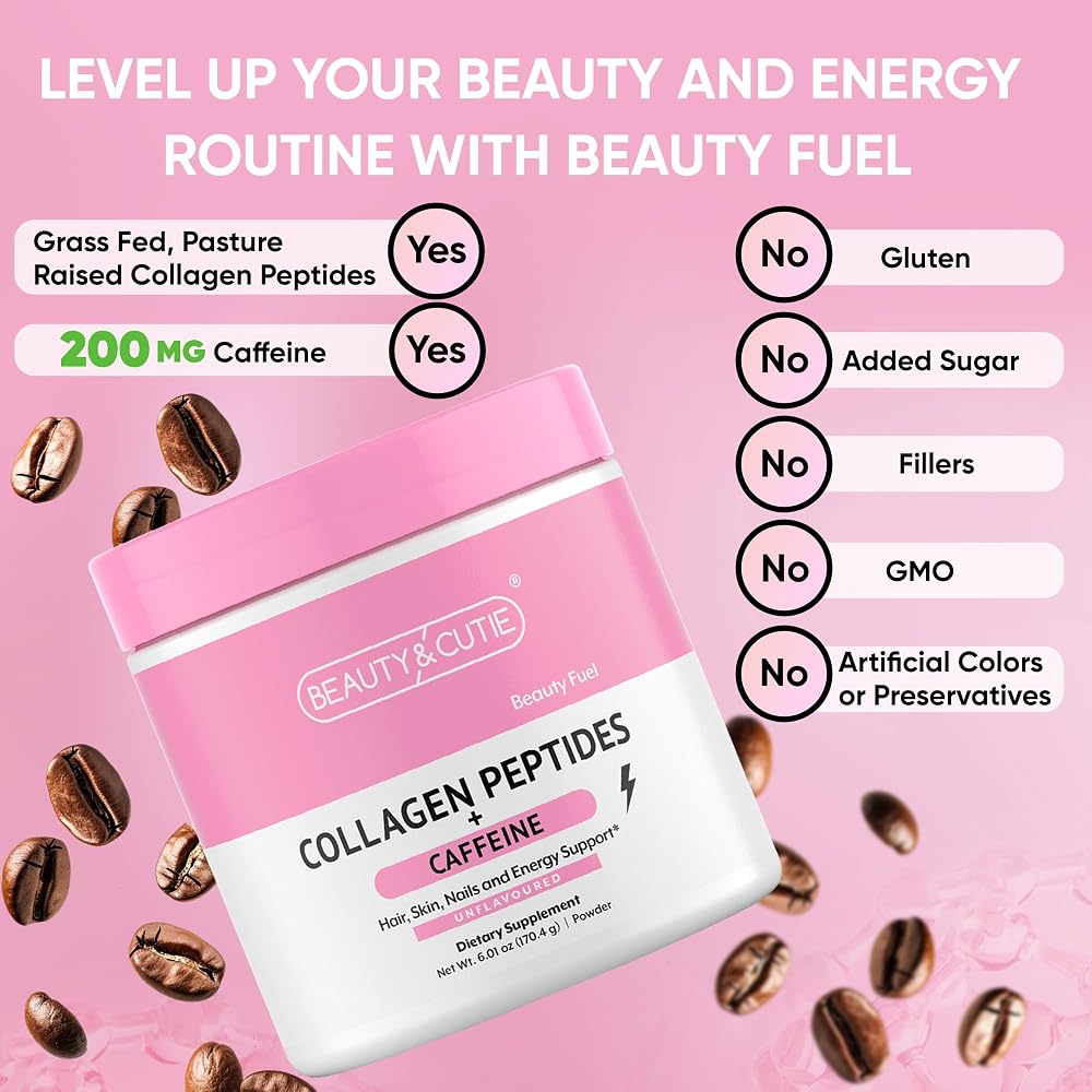 BEAUTY AND CUTIE Collagen Peptides with Caffeine Powder - 6.01 oz - image 4