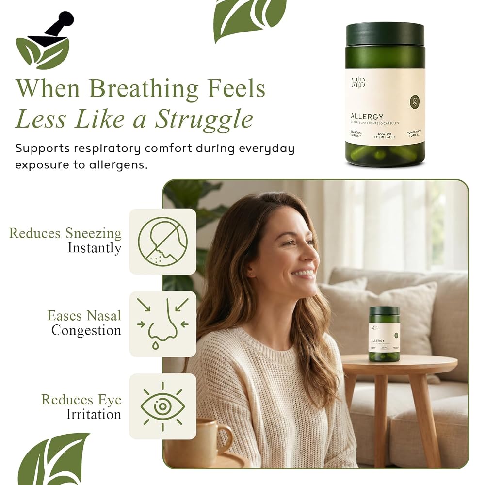 M.D. Blend Allergy Relief Capsules with Quercetin & Nettle Root - 180 Capsules - image 2