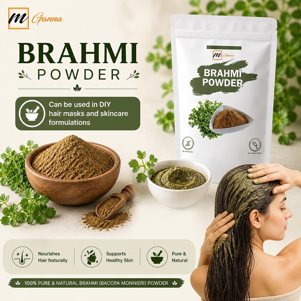mGanna 100% Pure Brahmi Powder - 100g - image 5