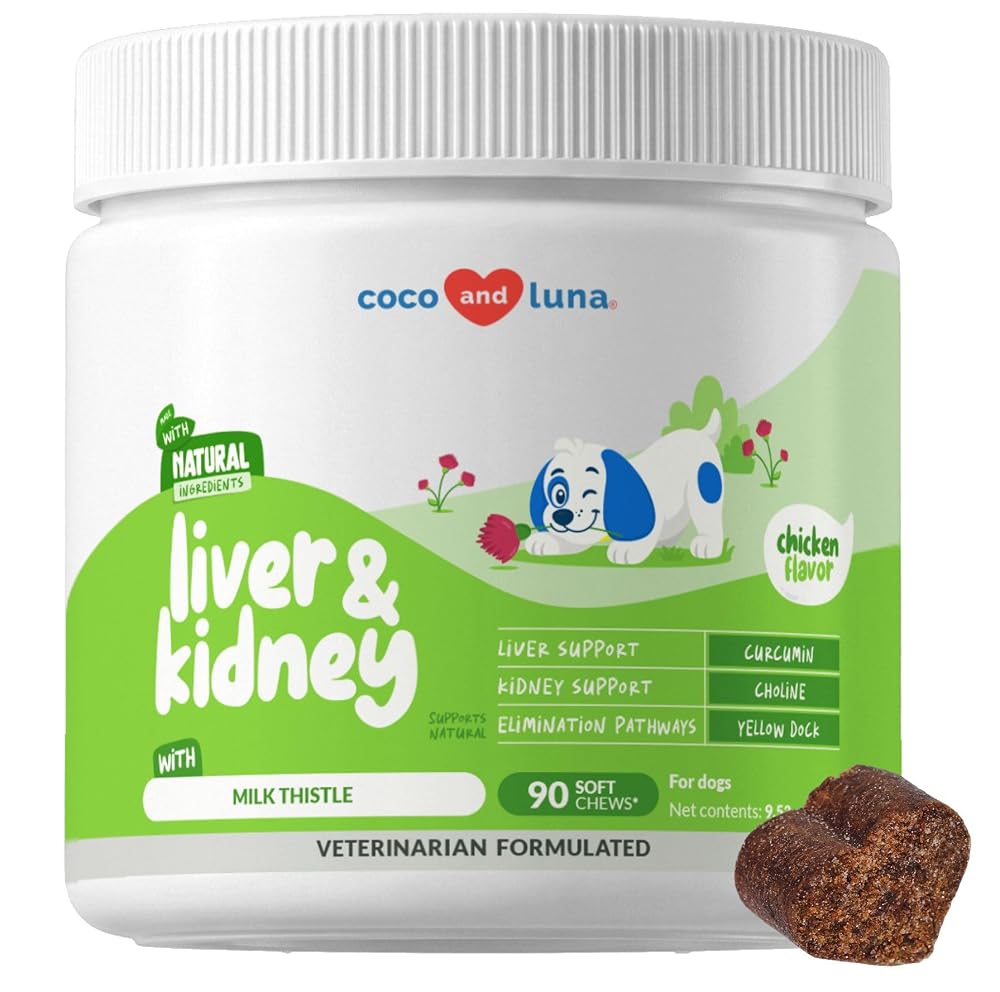 Coco and Luna Liver Supplement for Dogs with Milk Thistle - 90 Soft Chews