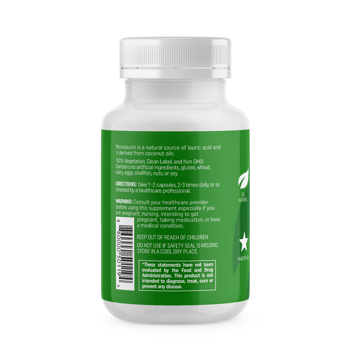 NewLife Naturals Monolaurin Supplement for Gut Health - 100 Capsules - image 2
