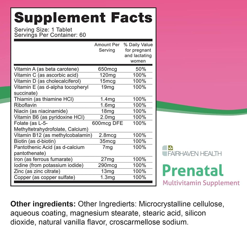 Fairhaven Health Peapod Prenatal Multivitamin - 60 Tablets - image 2