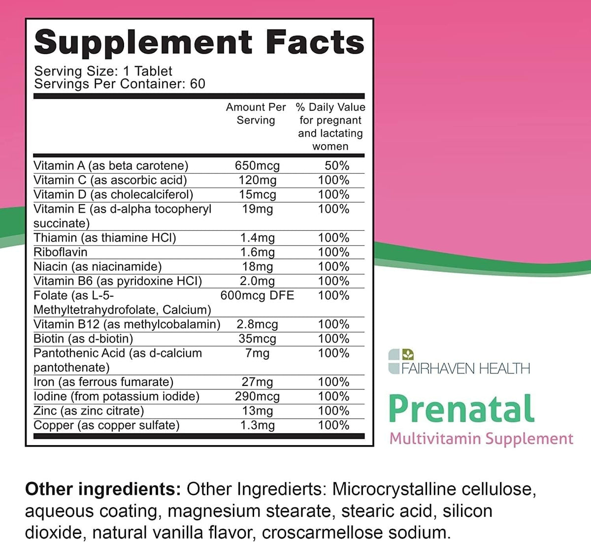 Fairhaven Health Peapod Prenatal Multivitamin - 60 Tablets - image 2
