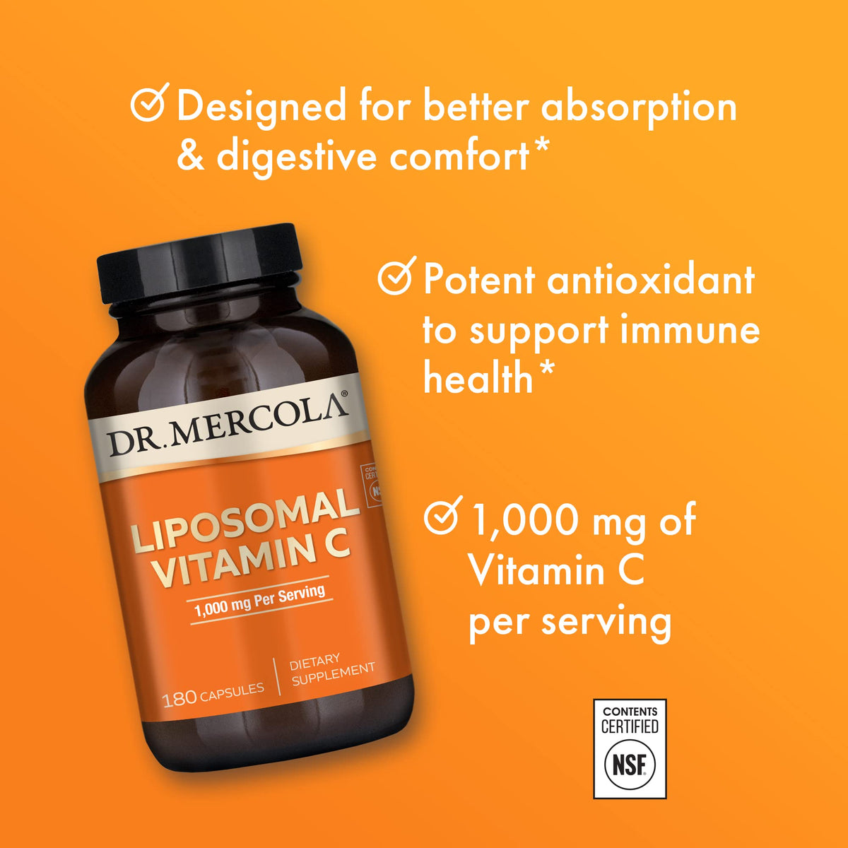 Dr. Mercola Liposomal Vitamin C, 1,000 mg