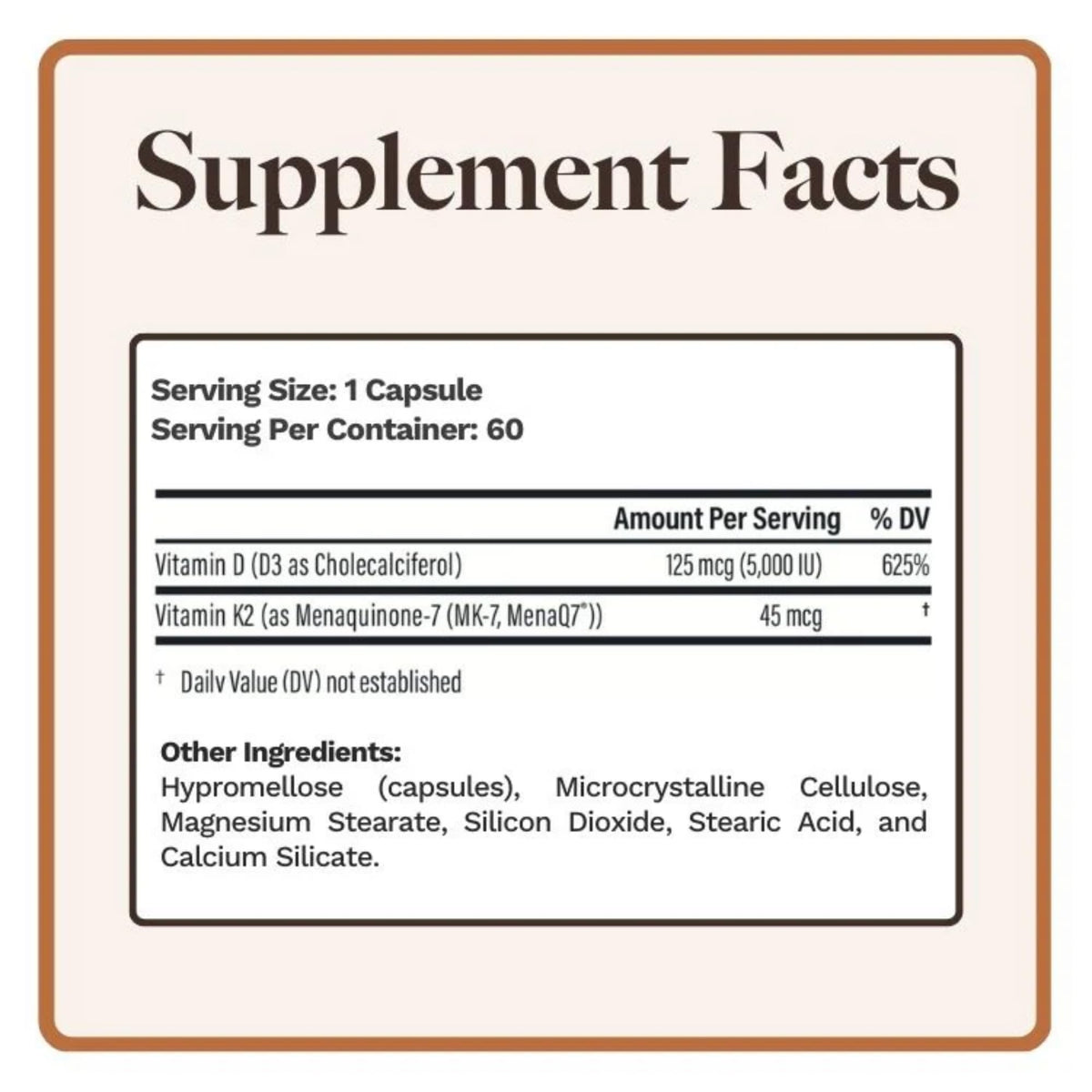 Utzy Naturals Vitamin K2 + D3 High Dose - 60 Vegetarian Capsules - image 5