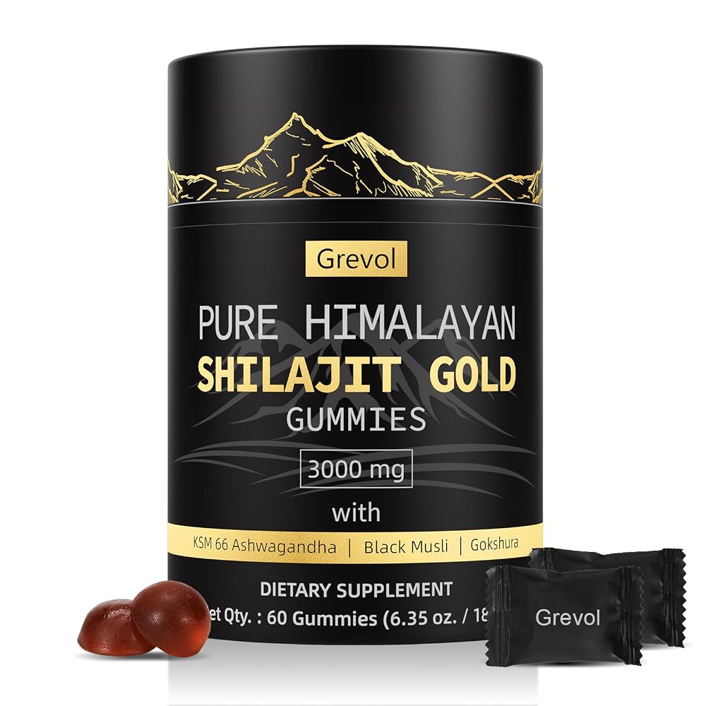 Grevol Pure Himalayan Shilajit Gummies: Gold Grade Shilajit Riched