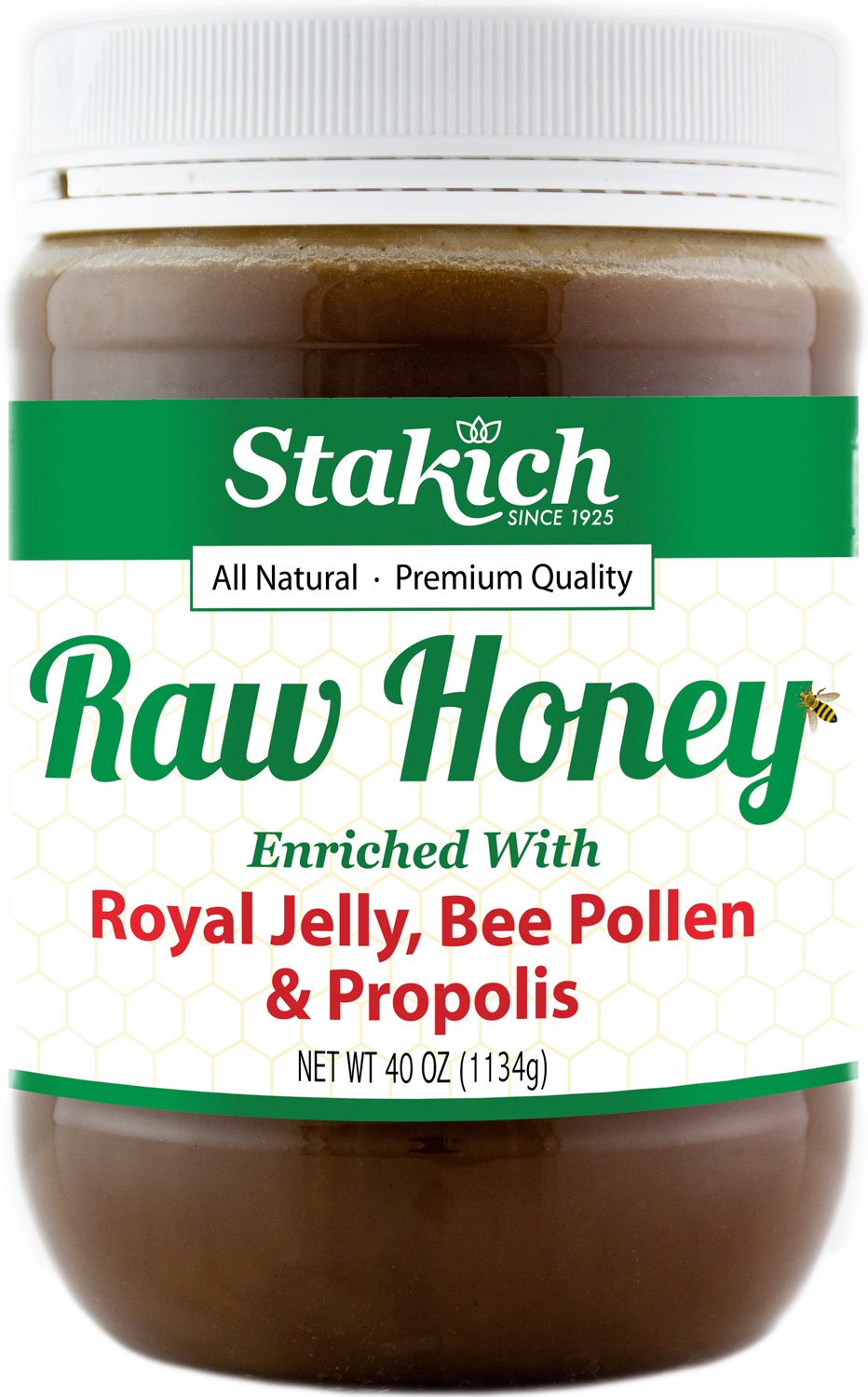 Stakich Royal Jelly, Bee Pollen, Propolis Raw Honey - Pure