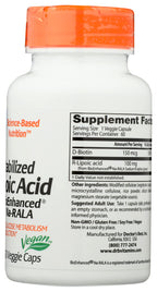 Doctor's Best Stabilized R-Lipoic Acid 100 MCG - 60 Vegetarian Capsules - image 3