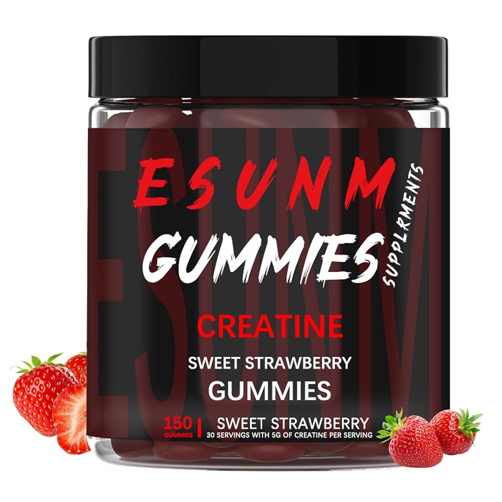 ESUNM Creatine Monohydrate Gummies Blue Raspberry - 150 Count