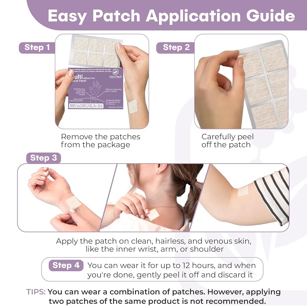 NUTRI-PATCH Multi-Nutrient Body Patches Iron Free - 30 Count - image 4