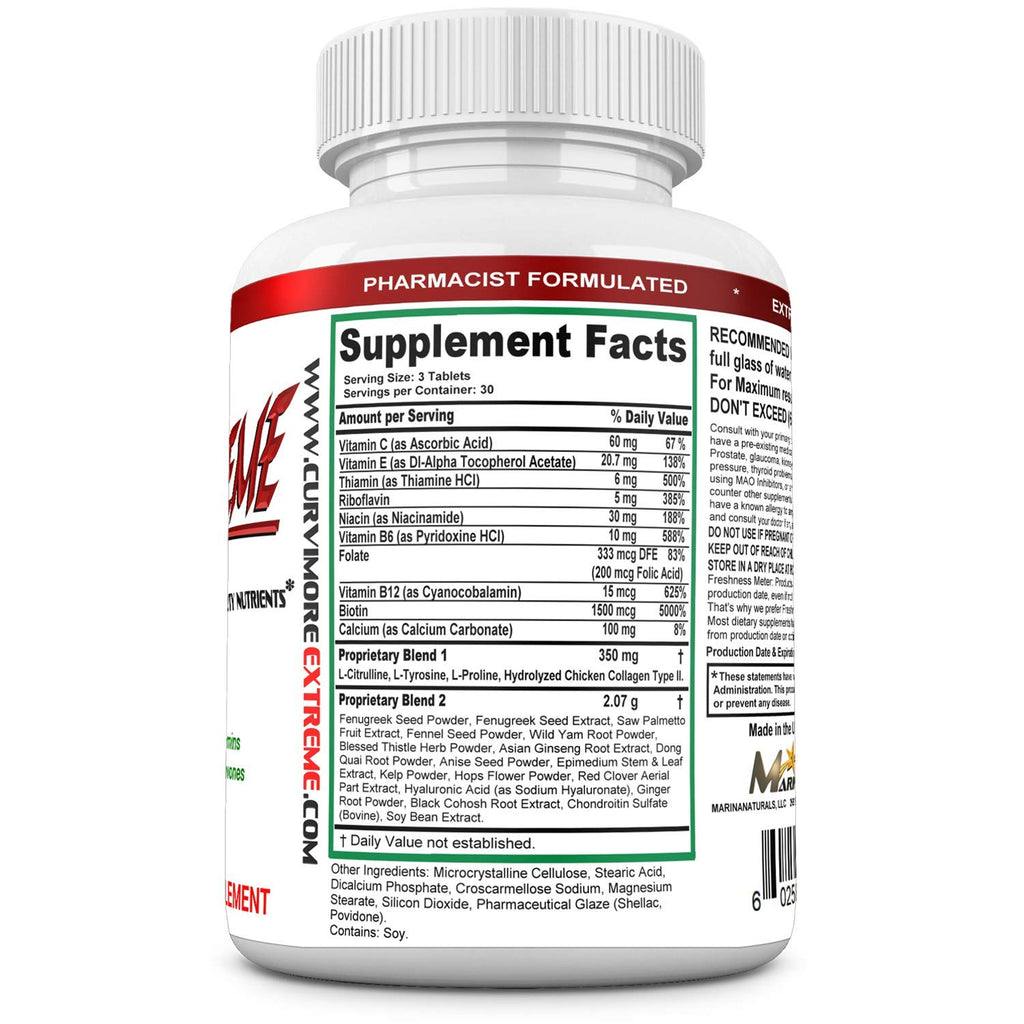 EXTREMELY NATURALS CURVIMORE Extreme Breast & Butt Enhancement - 90 Tablets - image 3