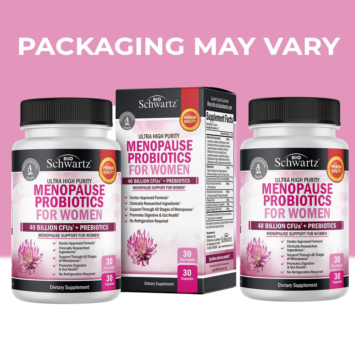 BioSchwartz Menopause Probiotics for Women 40B CFU - 30 Capsules - image 2
