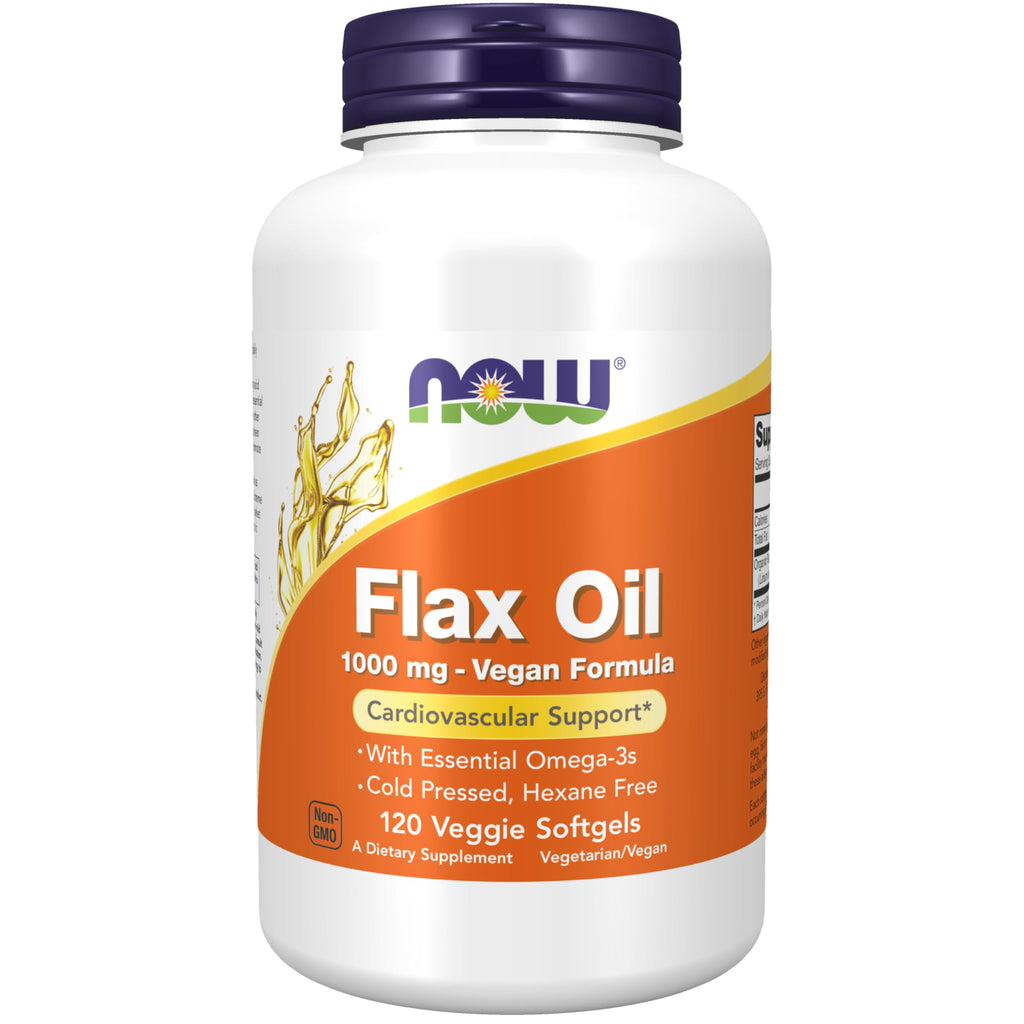 NOW Flax Oil 1,000 mg Omega-3 - 120 Softgels