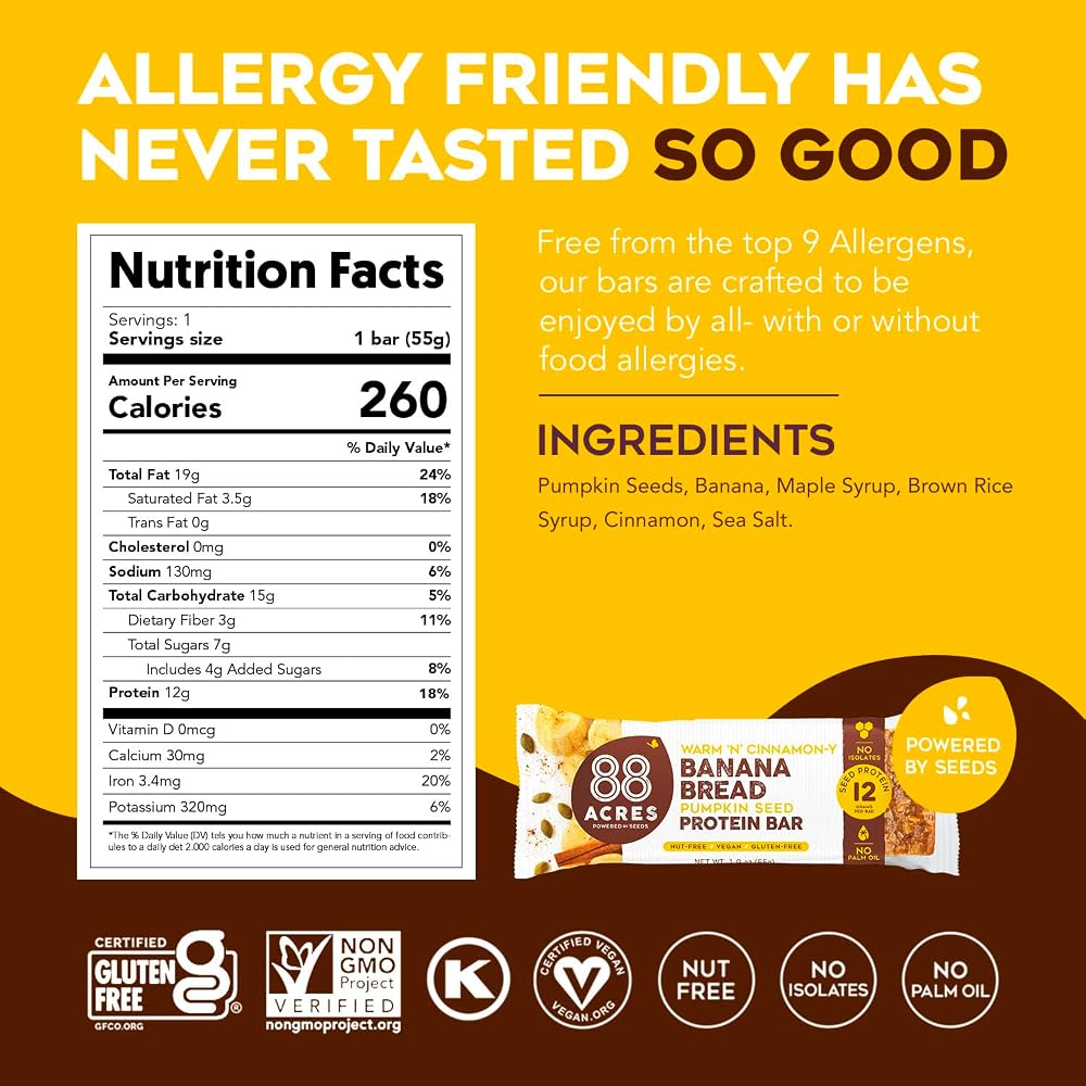 88 Acres Banana Bread High Protein Bar - 9 Pack - image 2