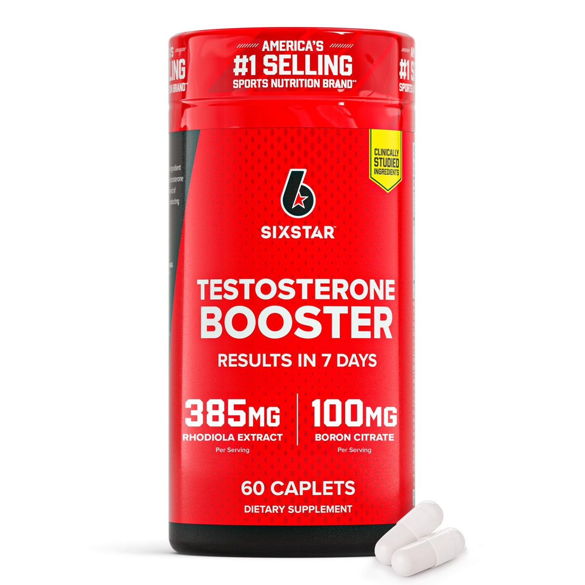Six Star Nutrition Testosterone Booster for Men - 60 Caplets