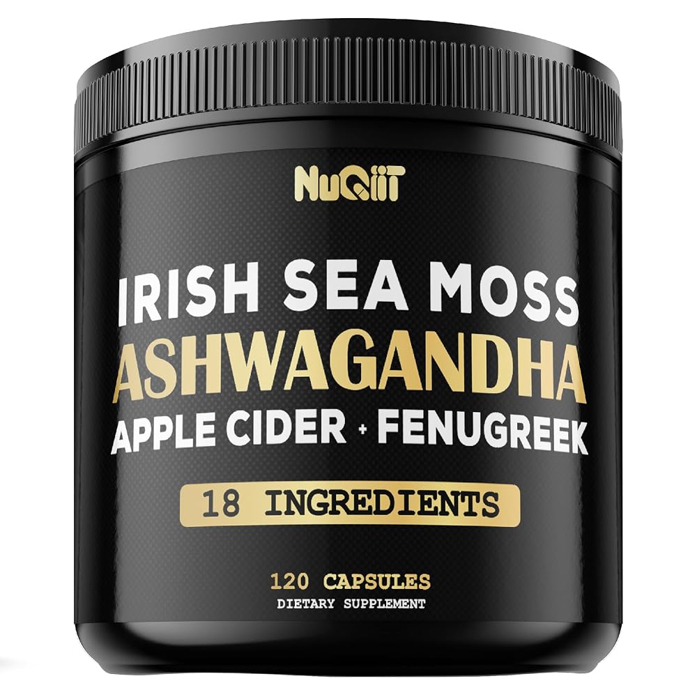 NUQIIT Organic Ashwagandha Capsules with Sea Moss & Apple Cider Vinegar