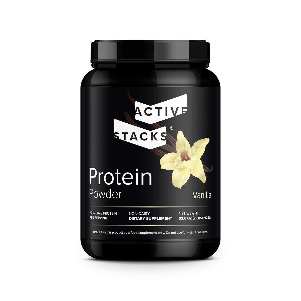 Active Stacks Beef Protein Powder Vanilla - Dairy Free - 2 Pound
