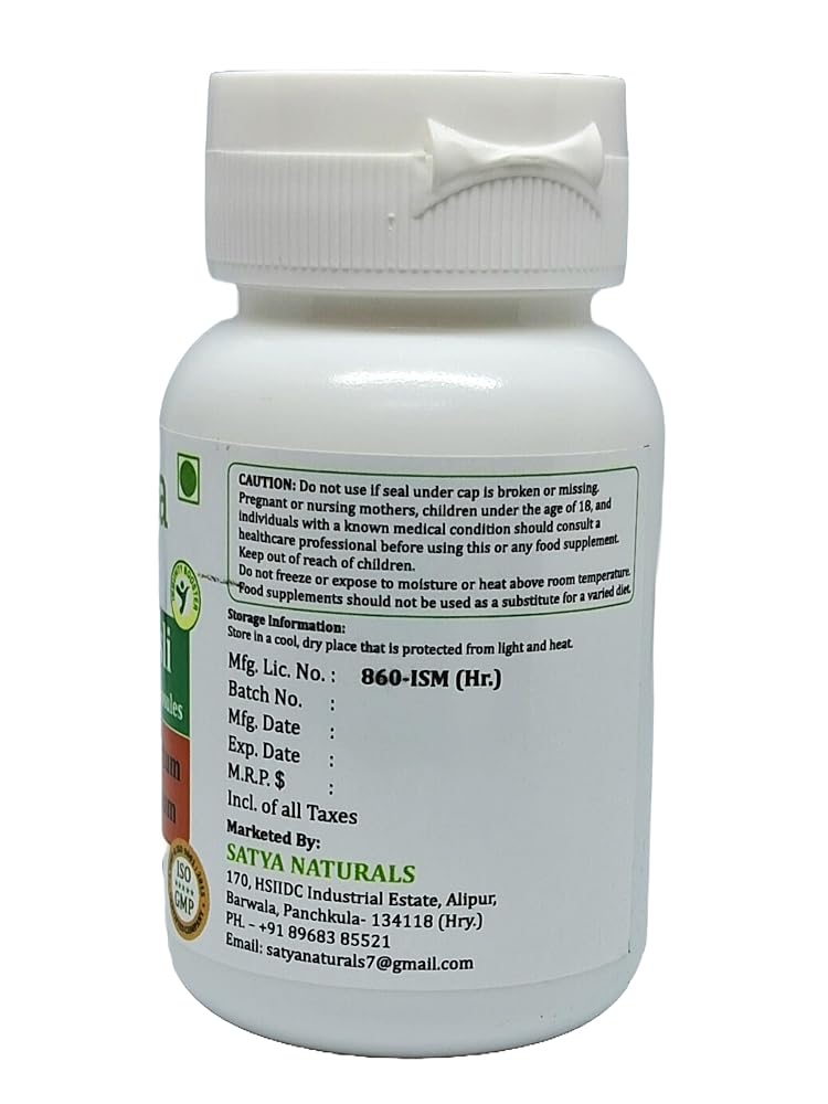 Satya Naturals Safed Musli Forte Capsules 500 mg. 60 Veg. Capsule