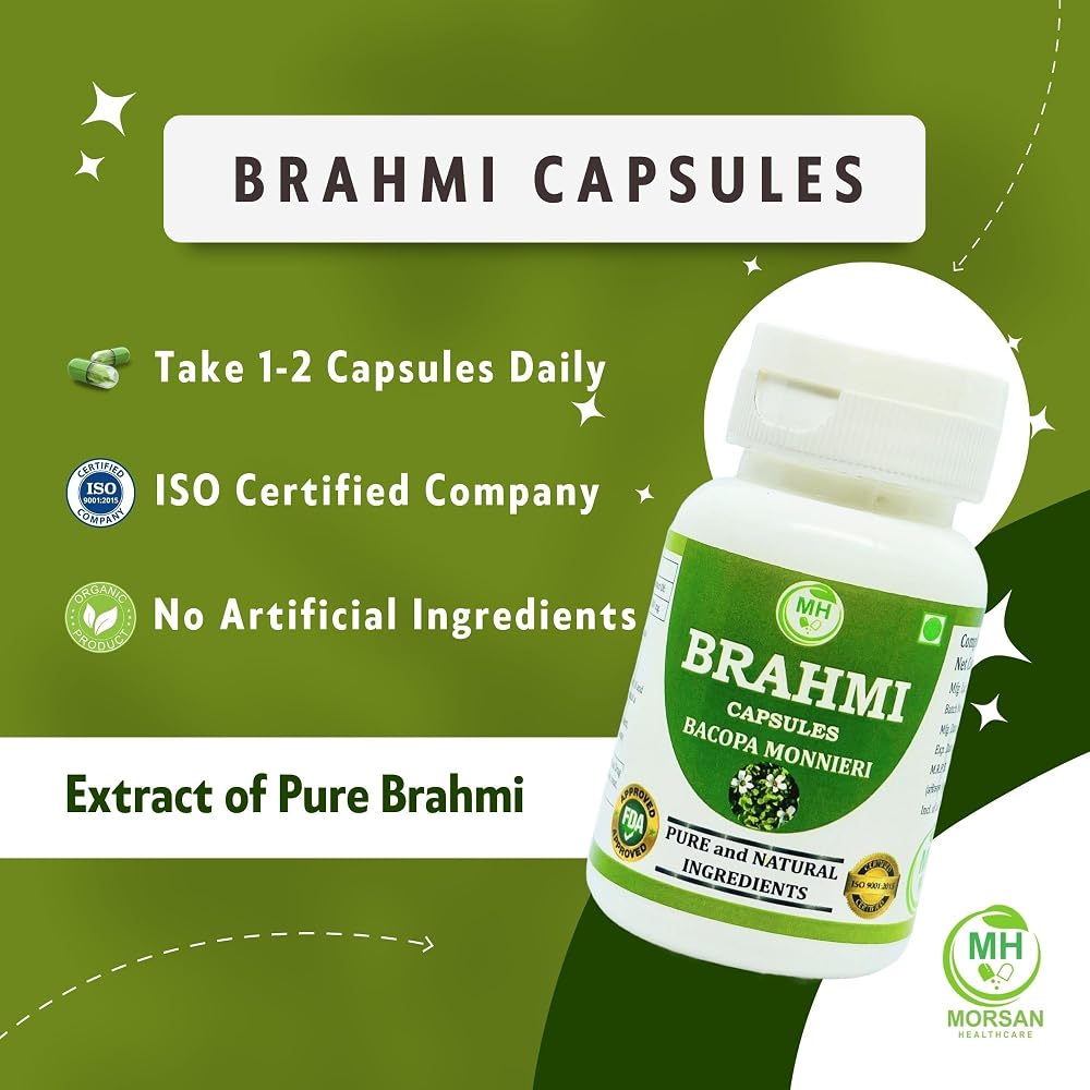 Morsan Healthcare Brahmi Bacopa Monnieri Extract 500mg - 120 Capsules - image 4