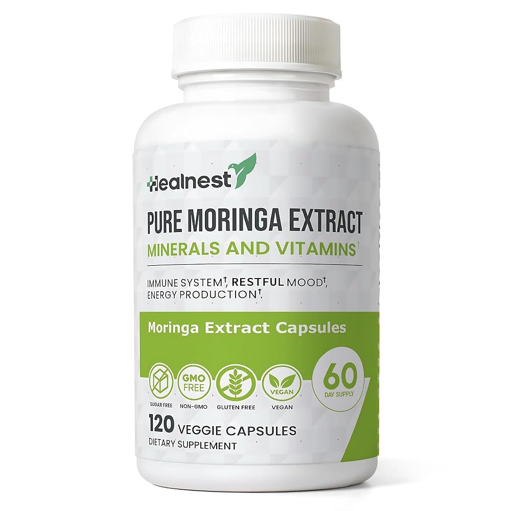 HEALNEST Pure Moringa Extract 20:1 Capsules - 120 Capsules