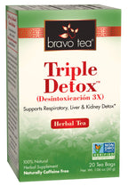 Bravo Tea Triple Detox Herbal Tea Caffeine Free - 20 Tea Bags