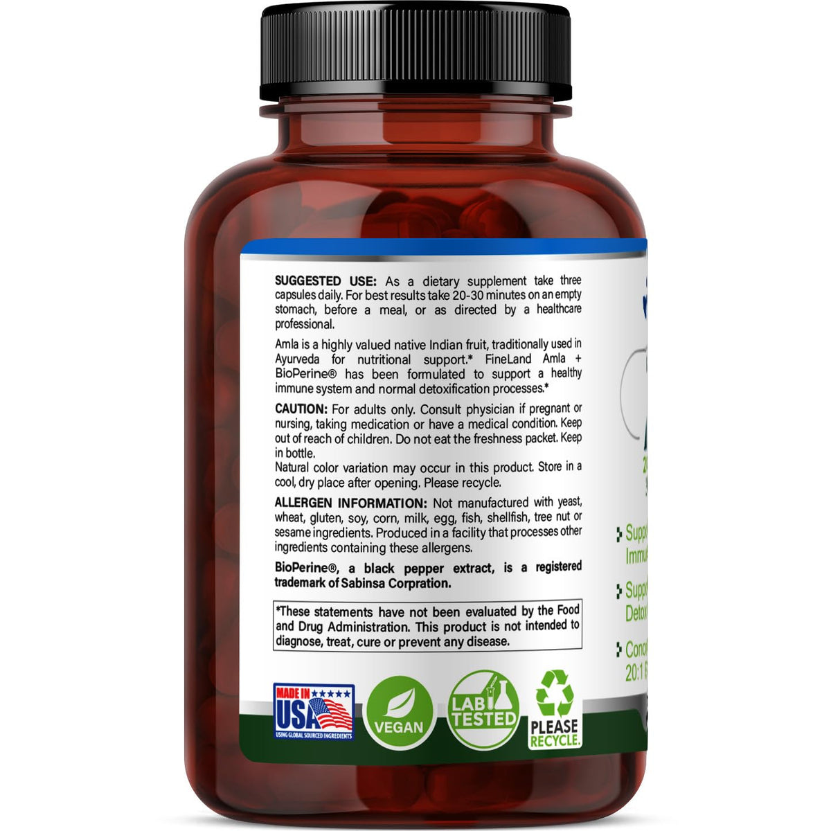FineLand Amla Full Spectrum Extract with BioPerine - 90 Vegan Capsules - image 8