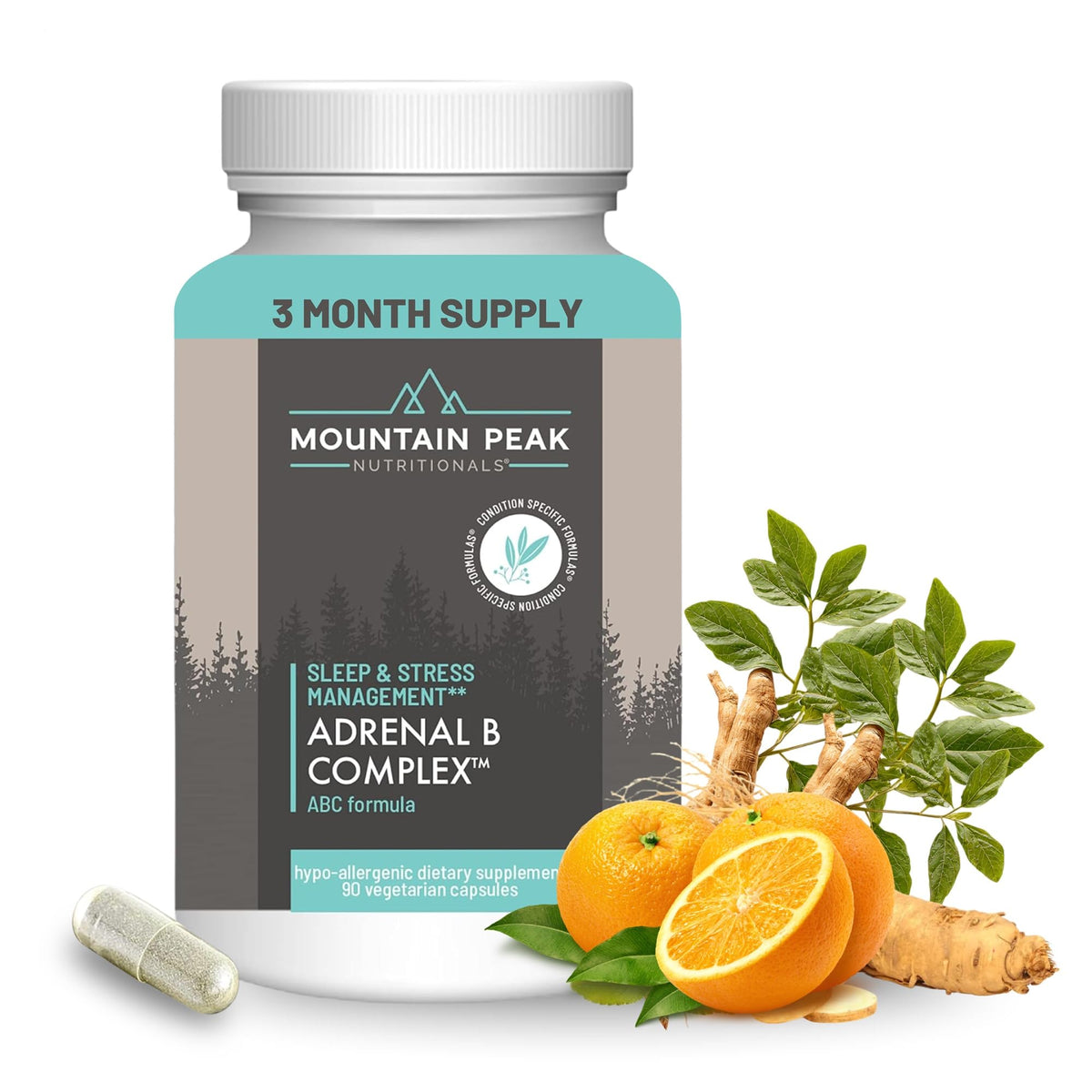 Mountain Peak Nutritionals Adrenal B Complex with Ashwagandha - 90 Capsules