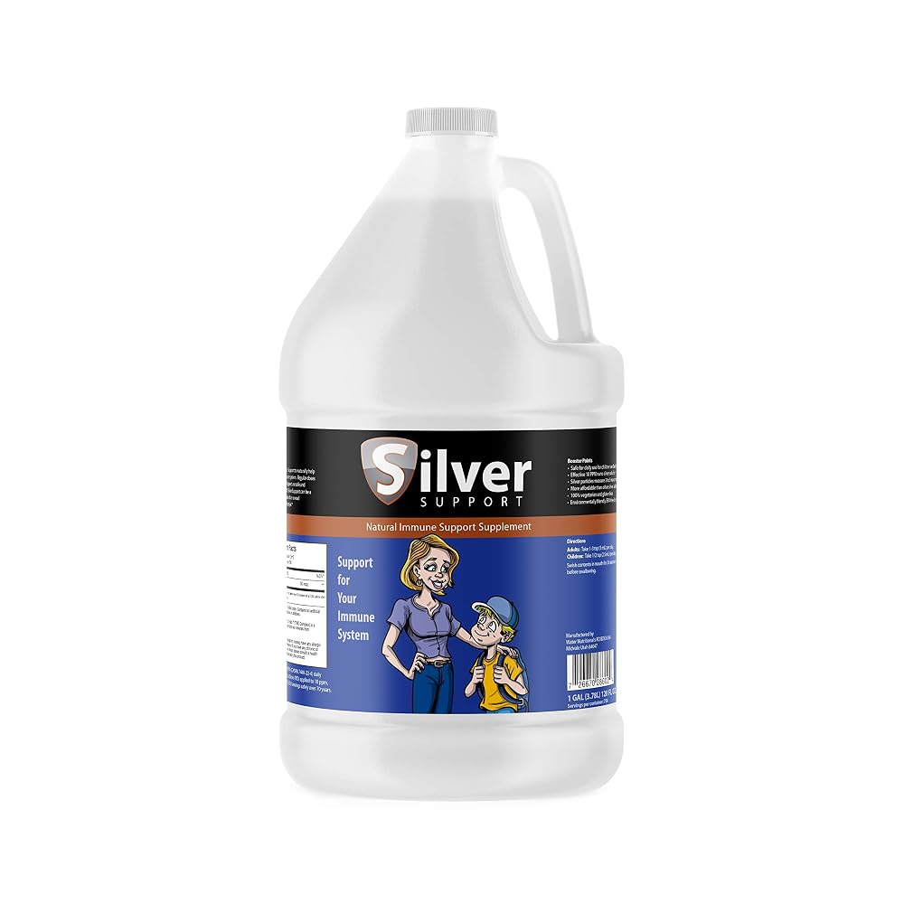 Silver Support Immune Support Colloidal Silver 10 PPM - 128 Fl Oz