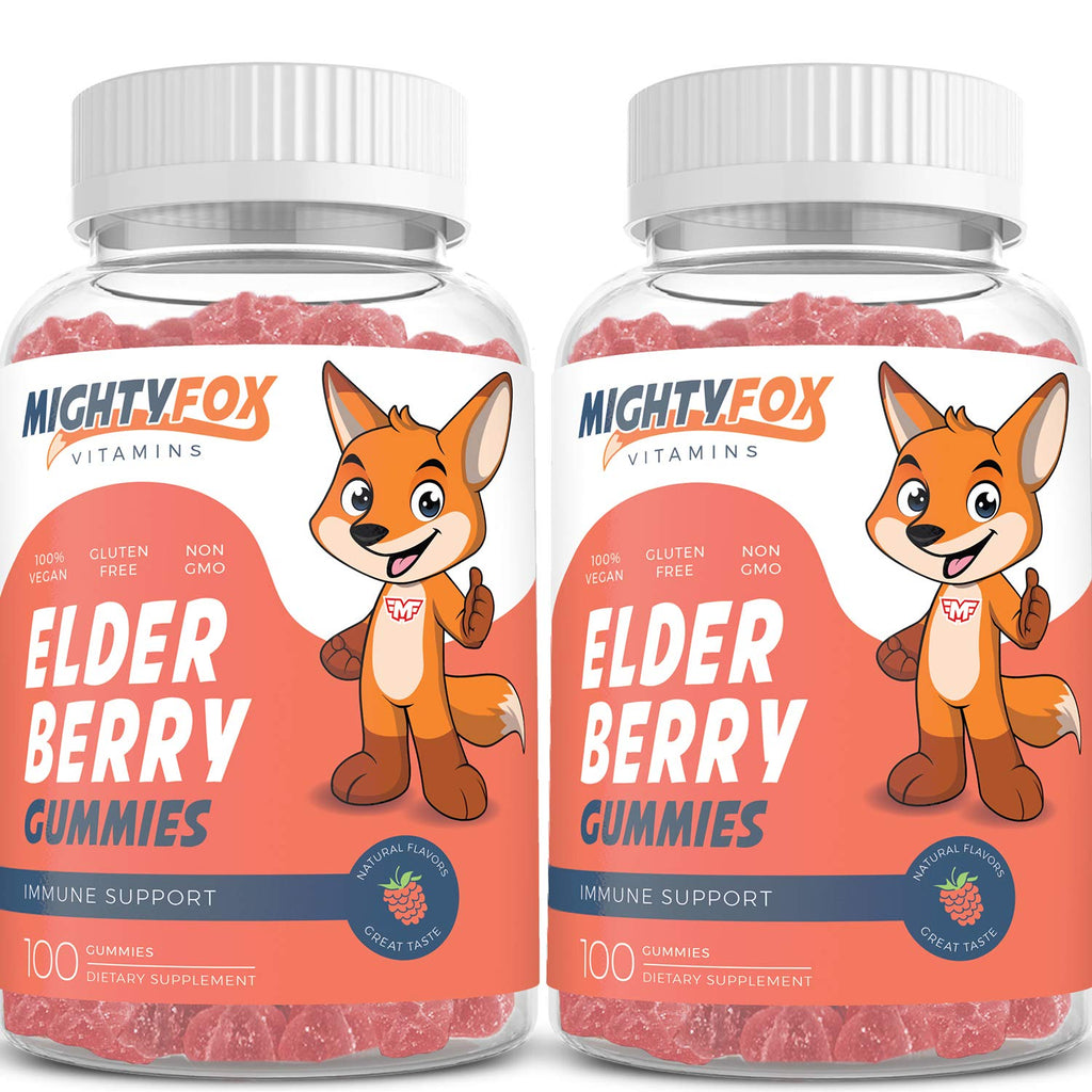 MIGHTY FOX VITAMINS Elderberry Gummies for Kids - 100 Count