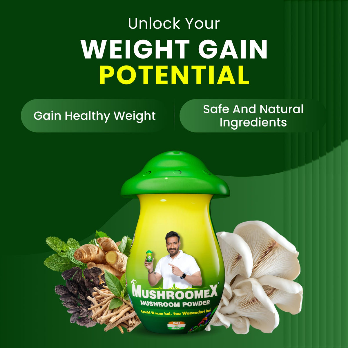 Mushroomex Mushroom Powder Ayurvedic Weight Gainer - 100g - image 3