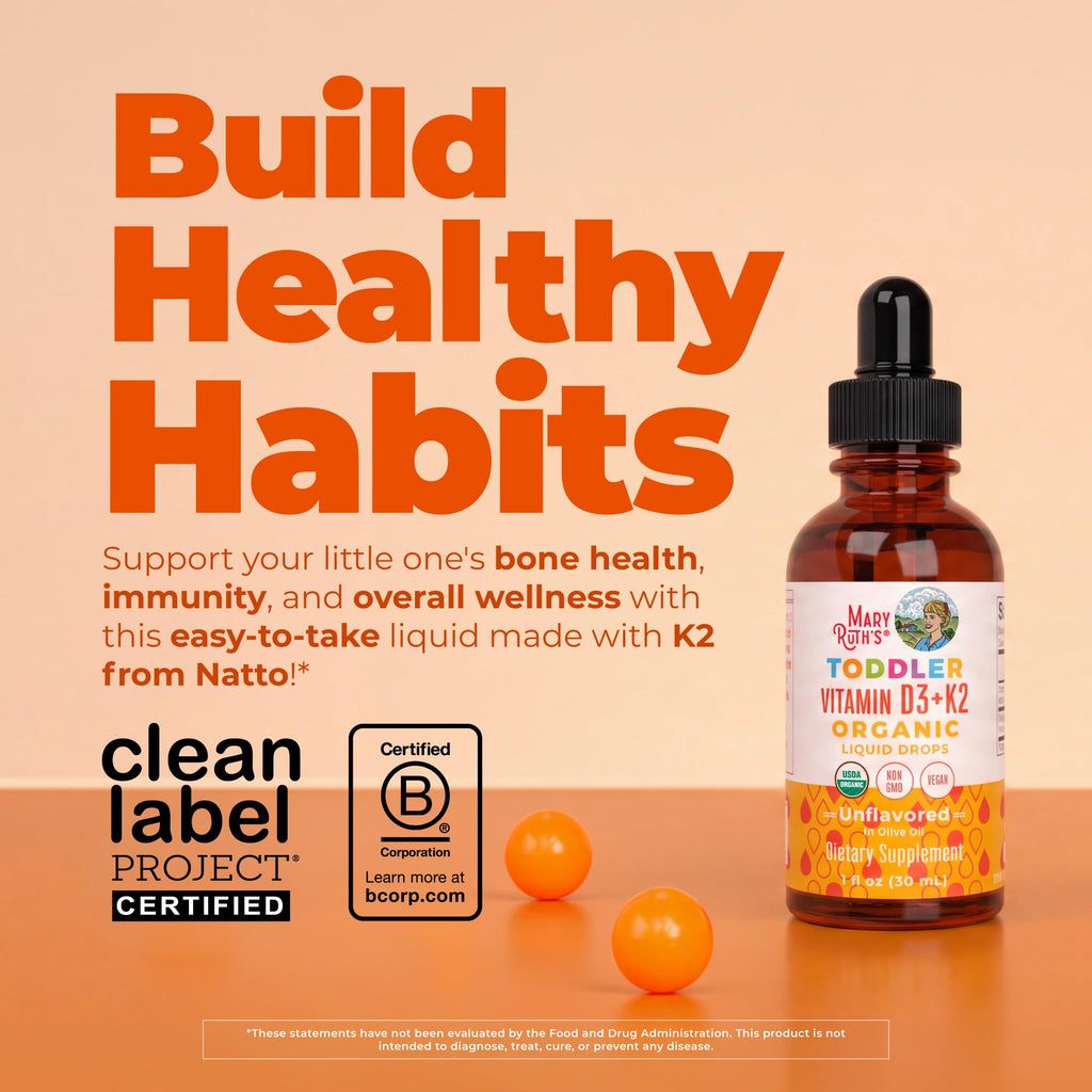 MARYRUTH'S Organic Toddler Vitamin D3+K2 Liquid Drops - 1 fl oz - image 2