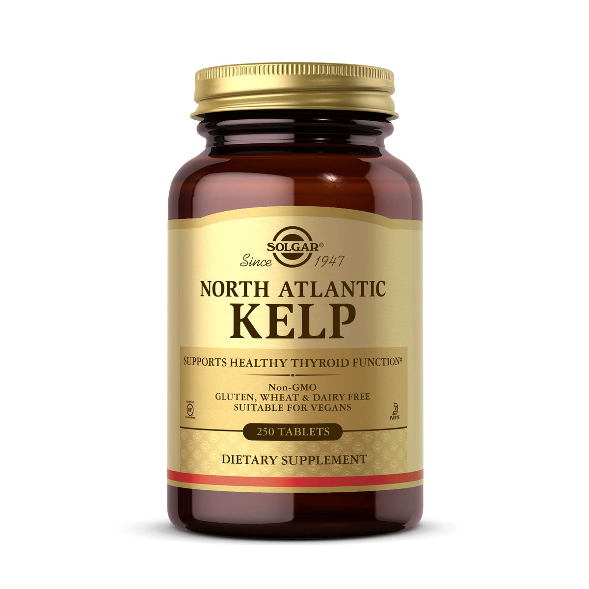 Solgar North Atlantic Kelp Tablets for Thyroid Support - 250 Tablets