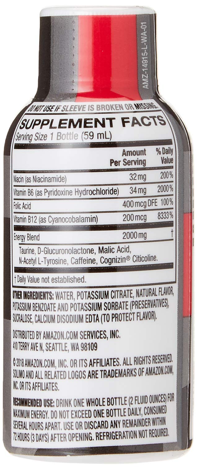 Amazon Brand Solimo Energy Shot Berry Flavor - 12 Pack - image 2