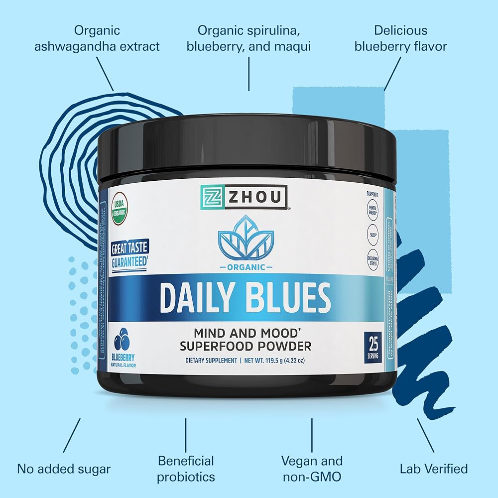 ZHOU Daily Blues Blueberry Superfood Powder - 25 Servings - image 4