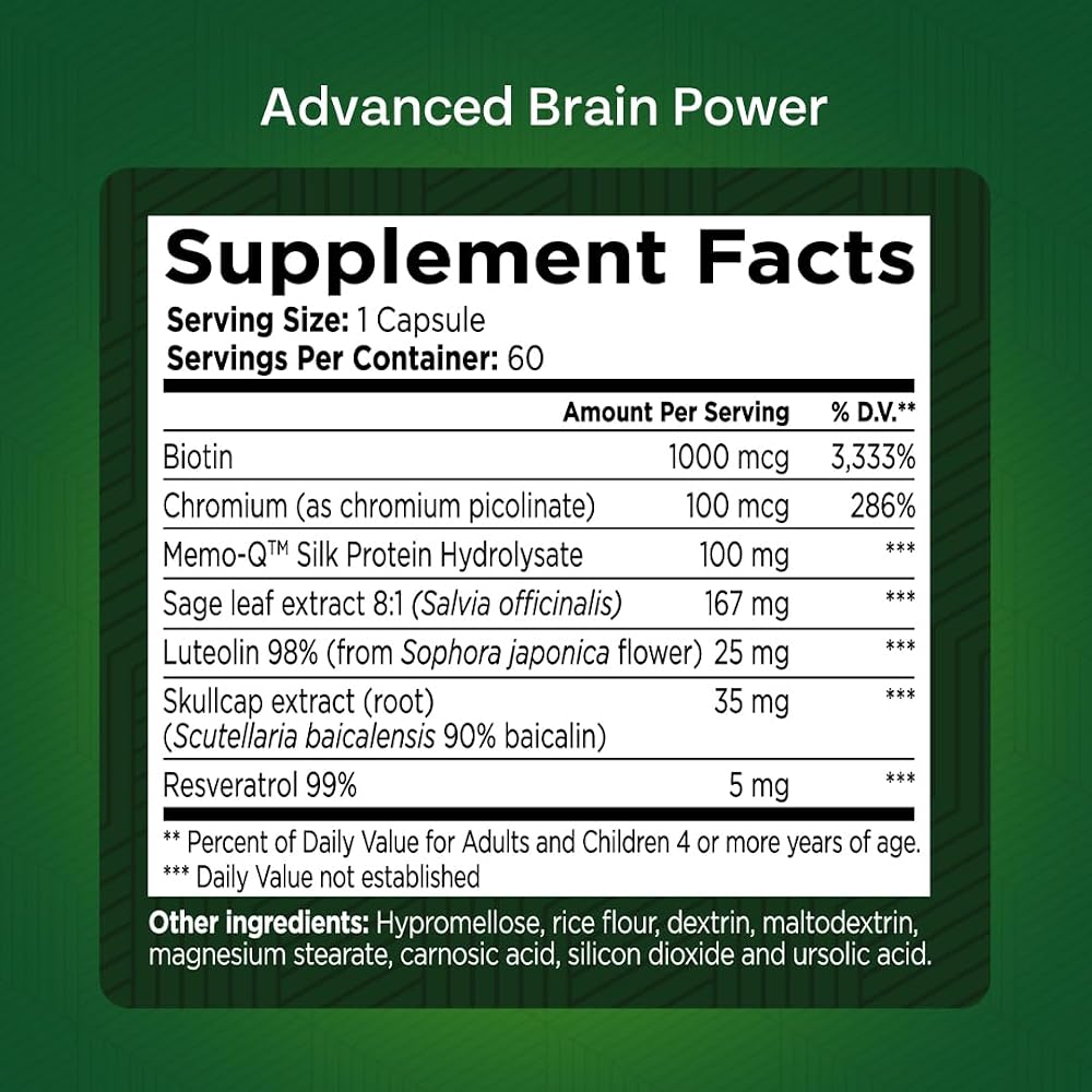 Green Valley Naturals Advanced Brain Power - 60 Capsules - image 4