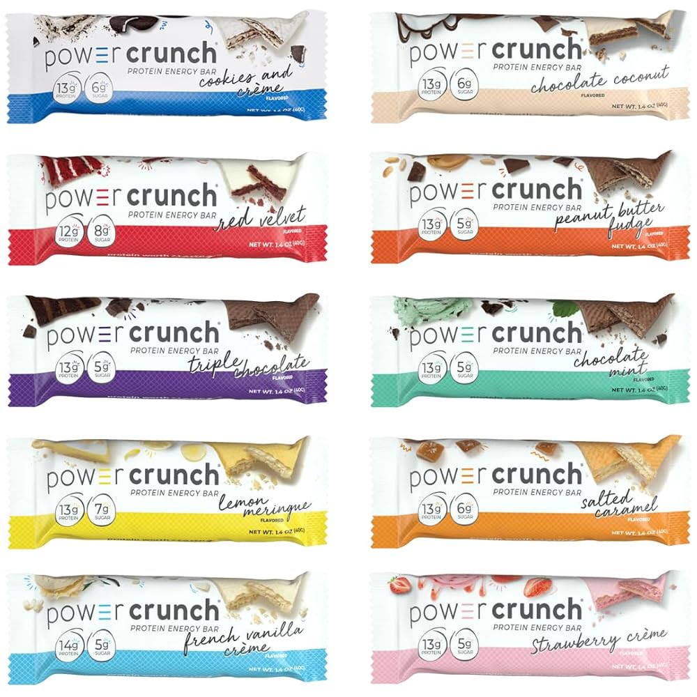 Veher Power Crunch Whey Protein Bars Variety Sampler - 10 Count