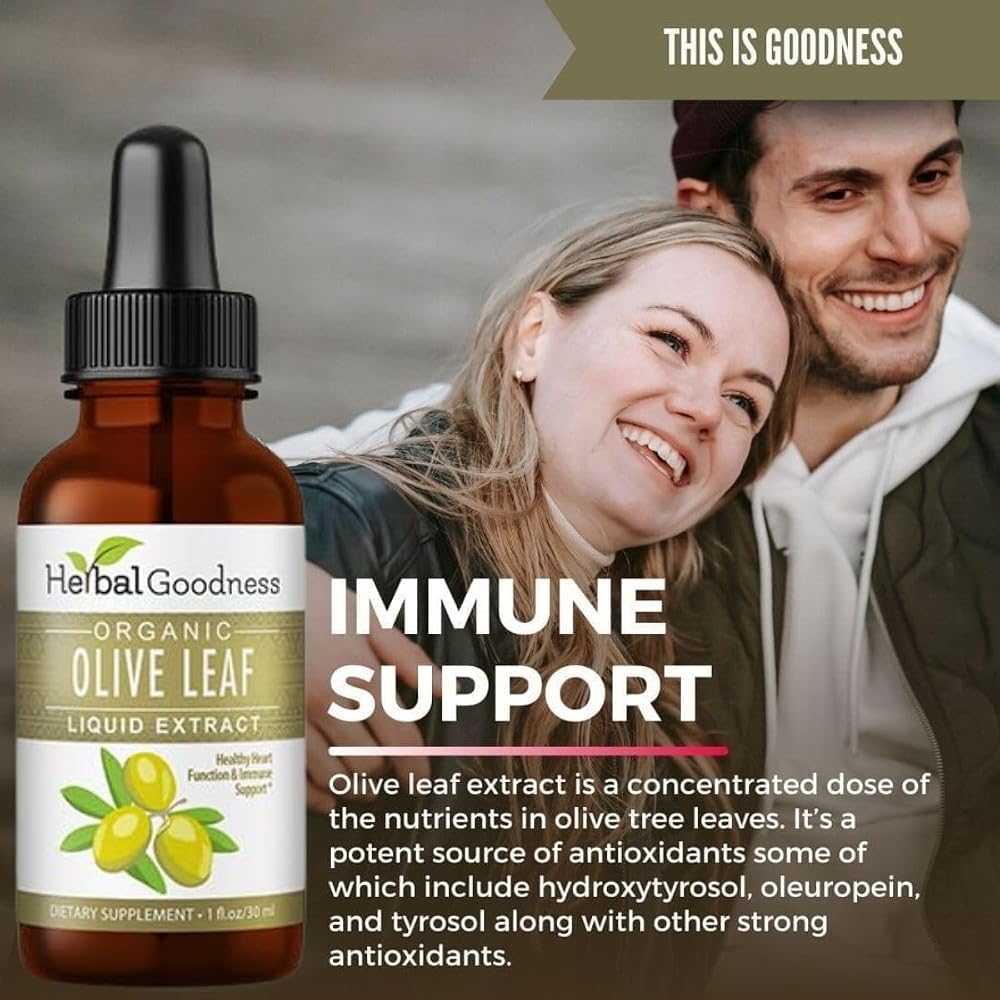 Herbal Goodness Olive Leaf Extract Liquid Organic - 1 Fl Oz - image 8